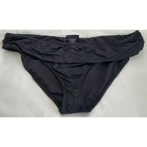 Apt 9 Swimwear Bikini Brief Black Fold Over Swim Suit Bottoms Woman's Size 16